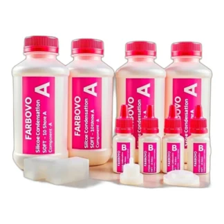 RTV-2 Miękki silikon do produkcji form 10 Sh + aktywator (składnik A+B) 1.8kg — zdjęcie 1